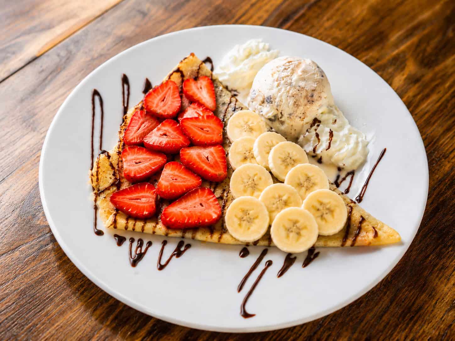 Crepa mixta de fresa y banano